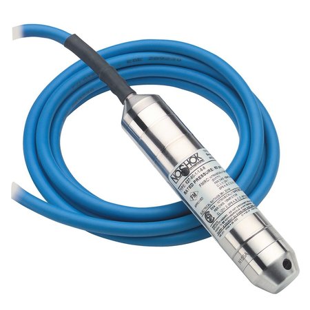 NOSHOK Submersible Pressure Transmitter, 0 psig to 15 psig, 0.25% Accuracy (BFSL), 4 mA to 20 mA Output, Nose Cone, 30 ft FEP Cable 627-15-1-1-N-38-30